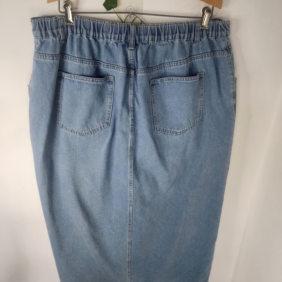 Shein Curve High Waist Split Thigh Denim Jean Skirt - Picture 9 of 13